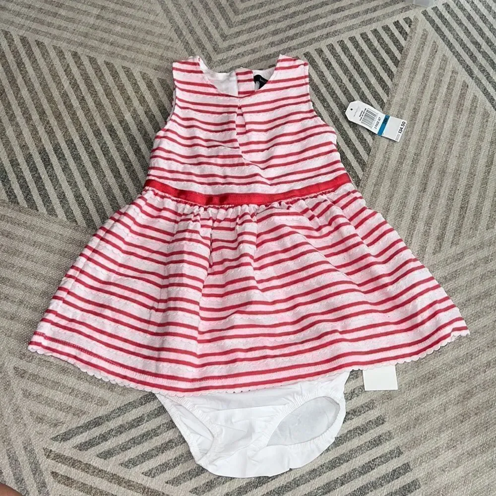 NAUTICA Kids Coral Patterned Sleeveless Dress NWT Size 24M